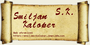 Smiljan Kaloper vizit kartica